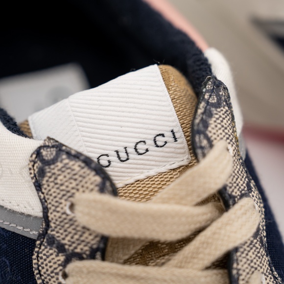 Size 36.5eu 6.5 US - Gucci GG Rhyton Beige White Pink Blue GG Canvas Leather - Picture 10 of 13